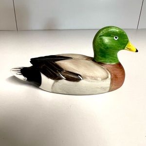 Vintage, hand-painted, porcelain mallard duck by WIW